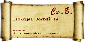 Csoknyai Borbála névjegykártya