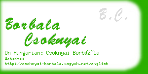 borbala csoknyai business card